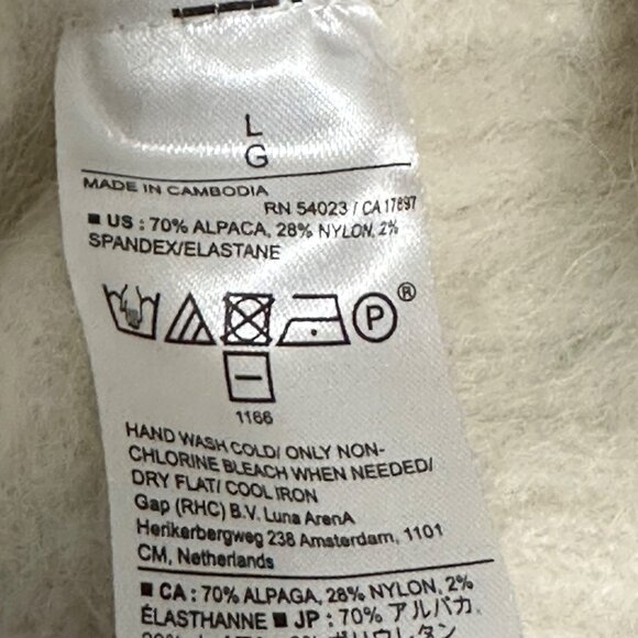 Banana Republic Womens Alpaca Blend Sweater Large Cozy Hygge Cabin Chic Comfy - Picture 5 of 7